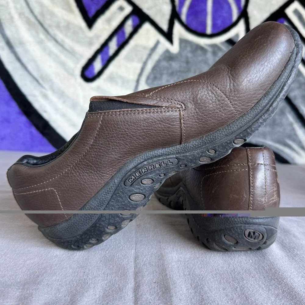 Size 12 - Merrell Jungle Moc Leather Mahogany‎ Brown Shoes Loafers J63883 Men's